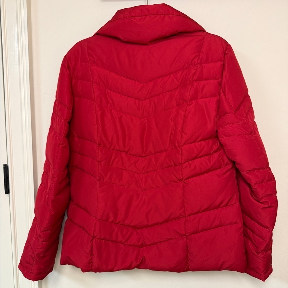 Kenneth Cole Reaction: Women's Down Red Puffer Jacket, Size L - Picture 2 of 11